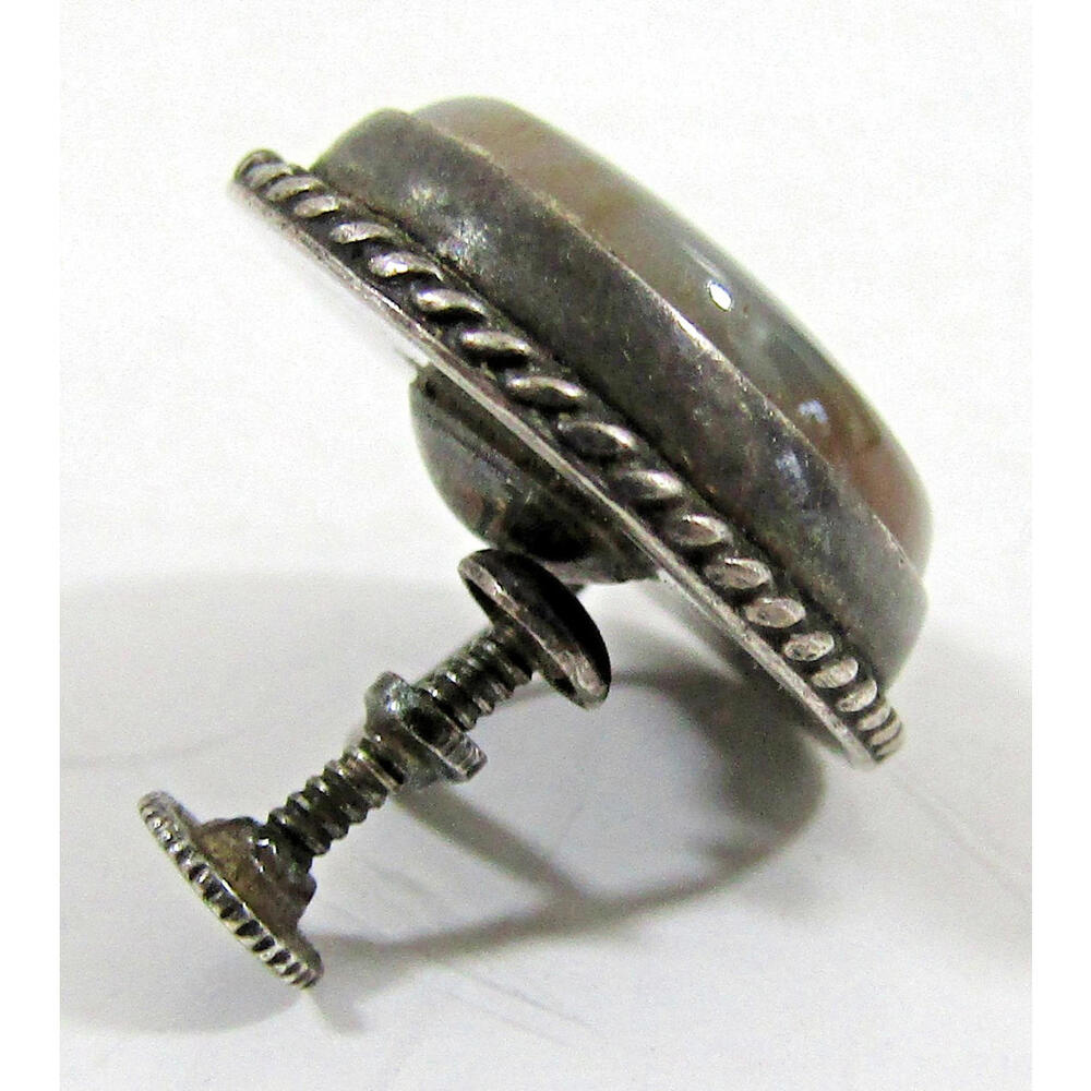 Southwest Tribal Sterling Silver Agate Ring and Matching Earrings - Picture 16 of 16